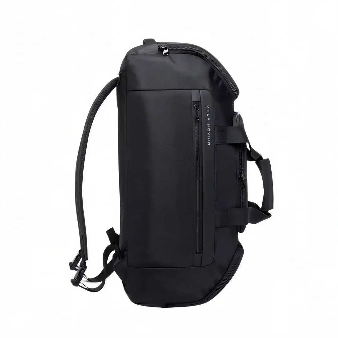 Sac de sport à dos noir étanche avec texte keep going et sangles ajustables