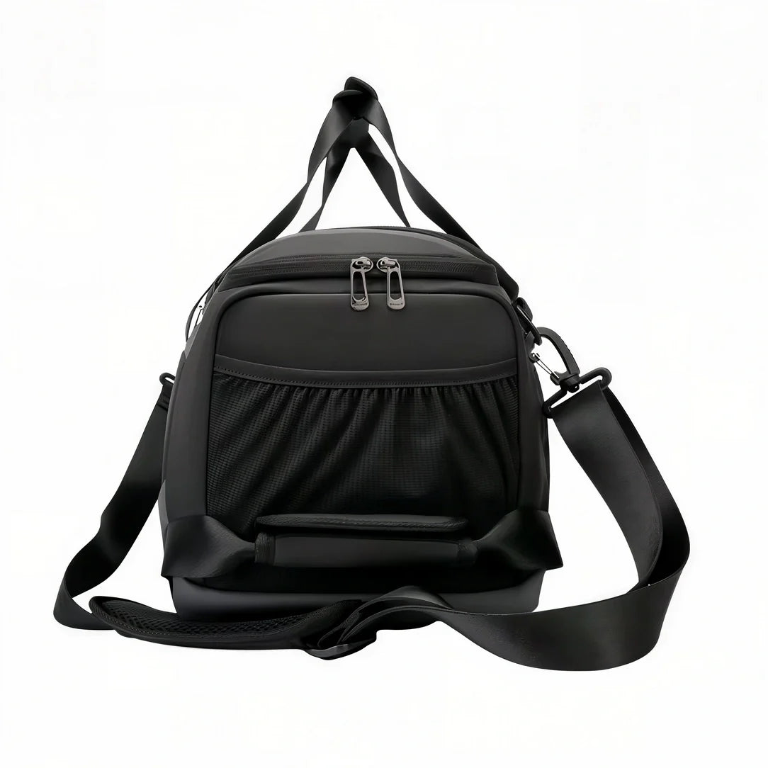 Sac de sport noir en nylon avec sangle et zip