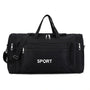 Sac de sport bandoulière noir avec bandoulière et plusieurs poches zippées