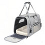 Sac de transport pour chat gris en tissu doux avec fenêtres en mesh et lit amovible