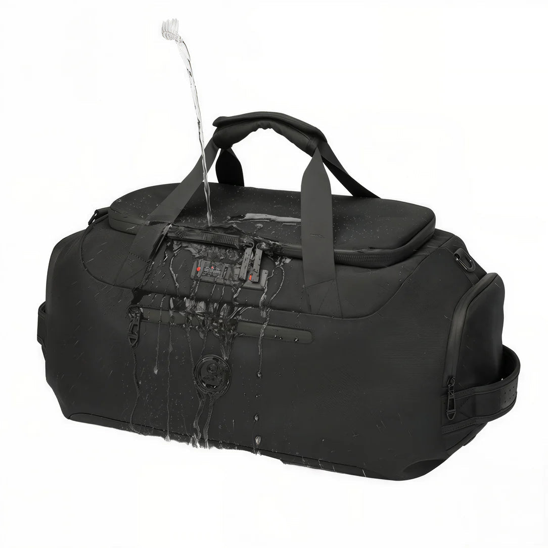 Sac de voyage antivol TSA Agora noir en matériau résistant à l’eau avec logo