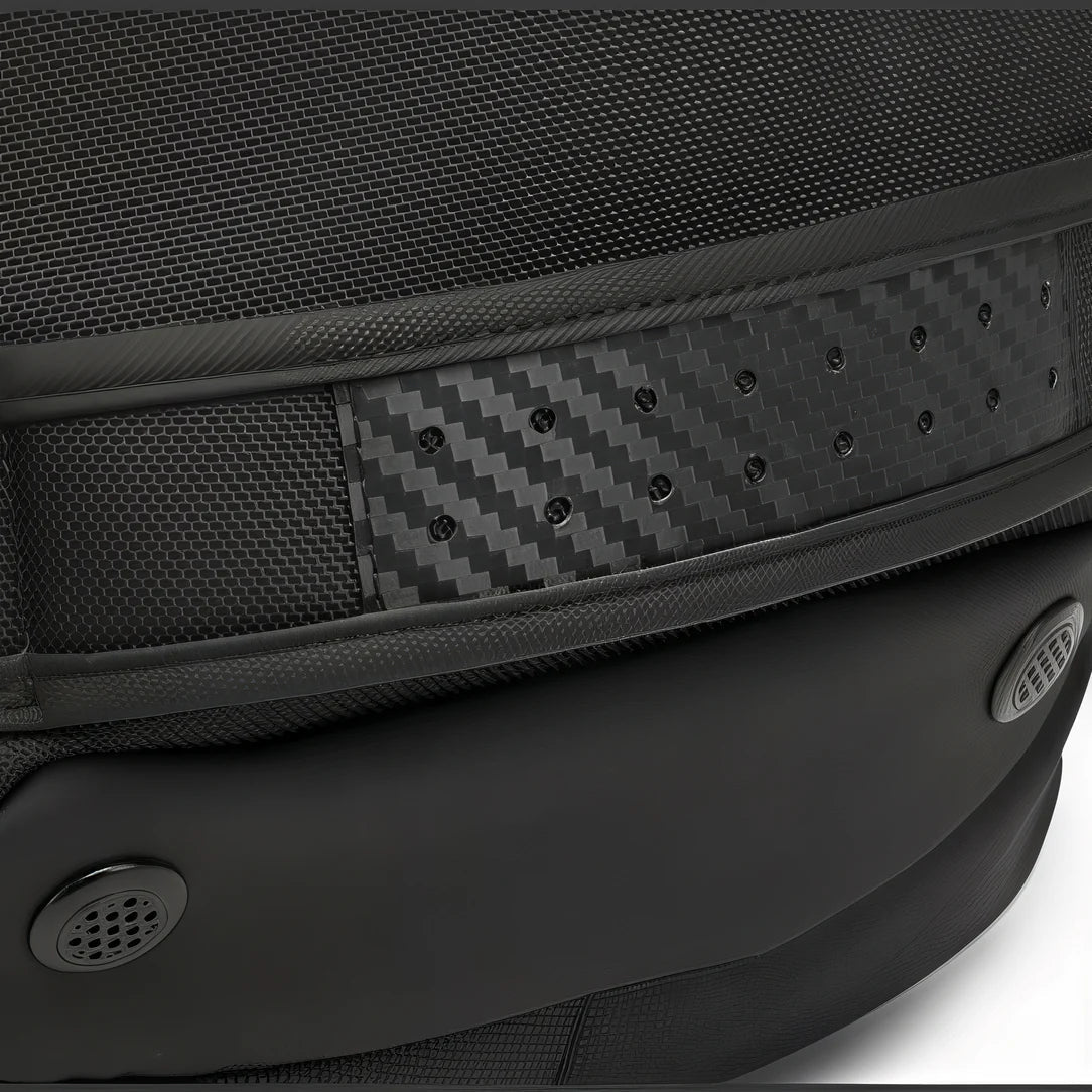 Valise en fibre de carbone noire texturée antivol TSA Agora