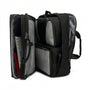 Sac de voyage MoveCase I noir ouvert avec plusieurs compartiments pour électronique