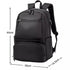 Sac d école garçon en noir avec compartiments zippés, poches latérales et port USB