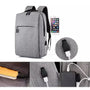 Sac minimaliste ordi portable femme avec sac à dos gris et port de charge USB intégré