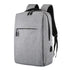Sac minimaliste ordi portable femme avec sac à dos gris, compartiments zippés et port USB