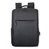 Sac minimaliste ordi portable femme sac à dos gris foncé avec compartiments zippés et port USB