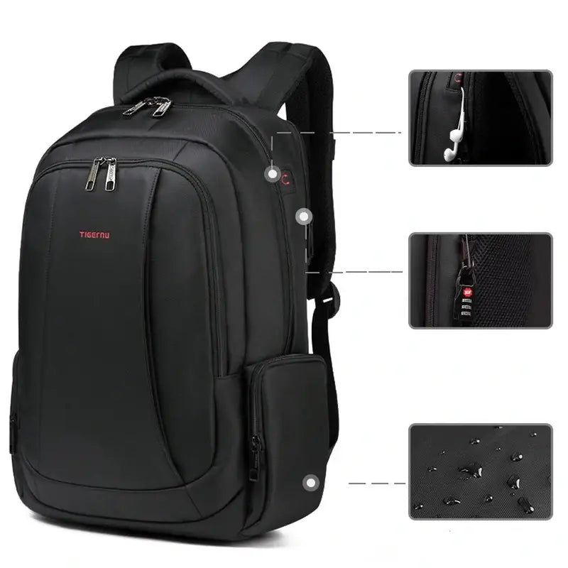 STILORD - Sac à Dos Cuir Véritable Caius - 38x30x15cm - Compatible Ordinateur 10.1 Pouces