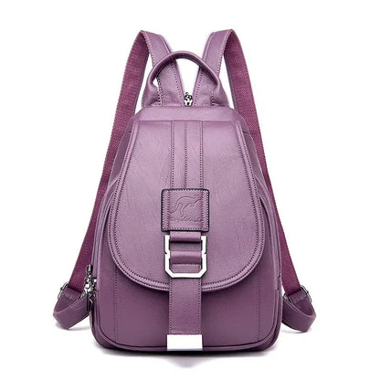 Petit sac à dos femme en cuir tendance violette