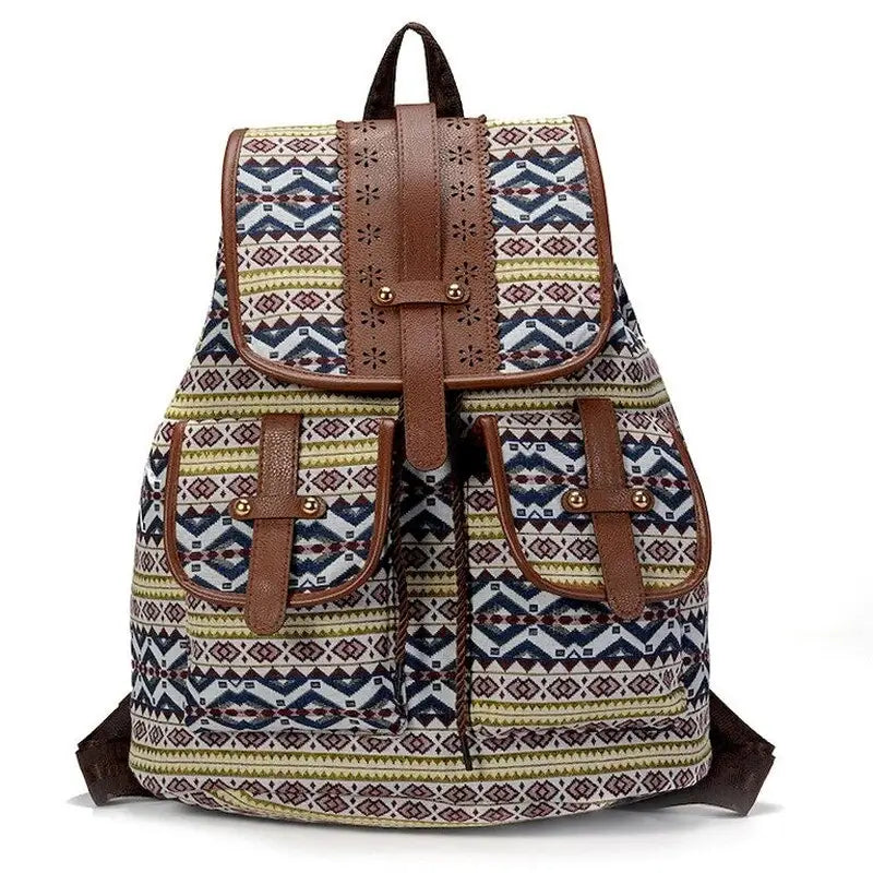 Sac à dos femme en toile imprimée