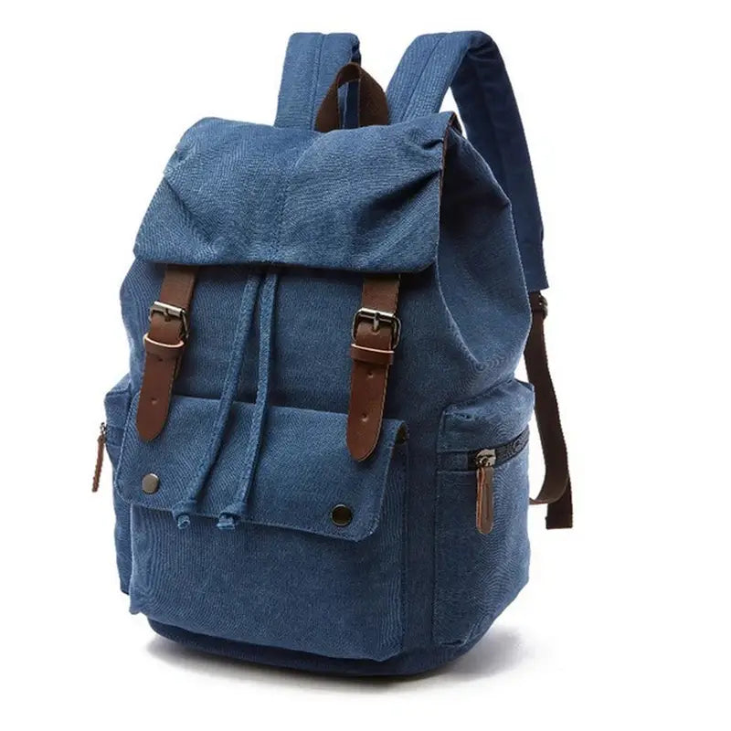 sac à dos vintage homme toile bleu