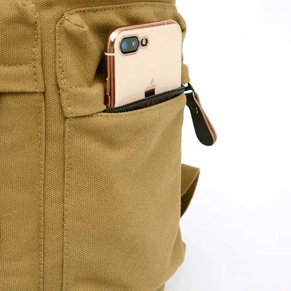 sac à dos de voyage en toile avec poche à smartphone